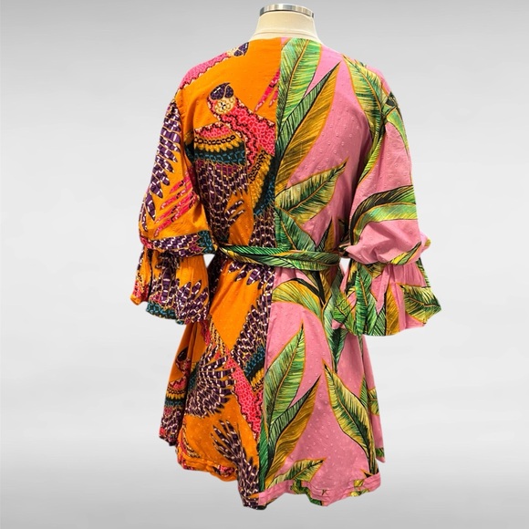 Farm Rio Mixed Print Wrap Dress - Picture 9 of 11